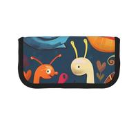 JKLQWC Cute Canvas Pencil Case Organizer - Cute Snail Prints Stationery & Makeup Pouch, Large Capacity Cosmetic Bag for Travel, School, Office, Gifts