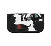 JKLQWC Cute Canvas Pencil Case Organizer - Dachshund Dog Black Dogs Prints Stationery & Makeup Pouch, Large Capacity Cosmetic Bag for Travel, School, Office, Gifts