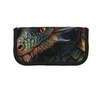 JKLQWC Cute Canvas Pencil Case Organizer - Dragon Scale Prints Stationery & Makeup Pouch, Large Capacity Cosmetic Bag for Travel, School, Office, Gifts