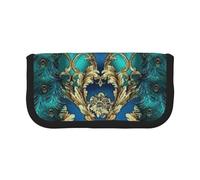 JKLQWC Cute Canvas Pencil Case Organizer, Elegant Peacock Prints Stationery & Makeup Pouch, Large Capacity Cosmetic Bag for Travel, School, Office, Gifts