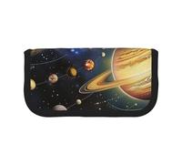 JKLQWC Cute Canvas Pencil Case Organizer - Exploring The Solar System Prints Stationery & Makeup Pouch, Large Capacity Cosmetic Bag for Travel, School, Office, Gifts
