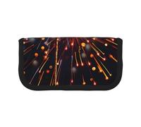 JKLQWC Cute Canvas Pencil Case Organizer - Fireworks at Night Prints Stationery & Makeup Pouch, Large Capacity Cosmetic Bag for Travel, School, Office, Gifts