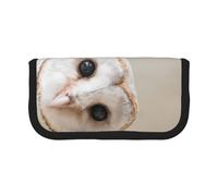 JKLQWC Cute Canvas Pencil Case Organizer, Funny Owl Prints Stationery & Makeup Pouch, Large Capacity Cosmetic Bag for Travel, School, Office, Gifts