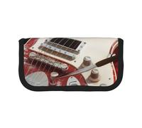 JKLQWC Cute Canvas Pencil Case Organizer - Guitar British Flag Prints Stationery & Makeup Pouch, Large Capacity Cosmetic Bag for Travel, School, Office, Gifts