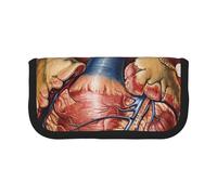 JKLQWC Cute Canvas Pencil Case Organizer - Human Anatomy Heart Chart Prints Stationery & Makeup Pouch, Large Capacity Cosmetic Bag for Travel, School, Office, Gifts
