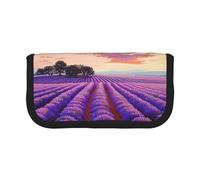 JKLQWC Cute Canvas Pencil Case Organizer - Lavender Fields Prints Stationery & Makeup Pouch, Large Capacity Cosmetic Bag for Travel, School, Office, Gifts