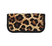 JKLQWC Cute Canvas Pencil Case Organizer - Leopard Pattern Prints Stationery & Makeup Pouch, Large Capacity Cosmetic Bag for Travel, School, Office, Gifts