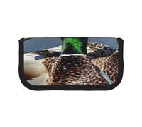 JKLQWC Cute Canvas Pencil Case Organizer - Mallard Duck Prints Stationery & Makeup Pouch, Large Capacity Cosmetic Bag for Travel, School, Office, Gifts