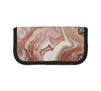 JKLQWC Cute Canvas Pencil Case Organizer - Marble Color Rose Gold Prints Stationery & Makeup Pouch, Large Capacity Cosmetic Bag for Travel, School, Office, Gifts