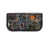 JKLQWC Cute Canvas Pencil Case Organizer - Math Formula Prints Stationery & Makeup Pouch, Large Capacity Cosmetic Bag for Travel, School, Office, Gifts