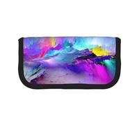 JKLQWC Cute Canvas Pencil Case Organizer, Northern Lights Painting Prints Stationery & Makeup Pouch, Large Capacity Cosmetic Bag for Travel, School, Office, Gifts