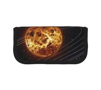 JKLQWC Cute Canvas Pencil Case Organizer - Outer Space Galaxy Solar System Prints Stationery & Makeup Pouch, Large Capacity Cosmetic Bag for Travel, School, Office, Gifts