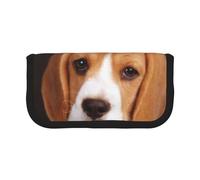 JKLQWC Cute Canvas Pencil Case Organizer, ovely Pet Dog Beagle Prints Stationery & Makeup Pouch, Large Capacity Cosmetic Bag for Travel, School, Office, Gifts