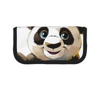 JKLQWC Cute Canvas Pencil Case Organizer - Panda 1 Prints Stationery & Makeup Pouch, Large Capacity Cosmetic Bag for Travel, School, Office, Gifts