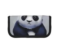 JKLQWC Cute Canvas Pencil Case Organizer - Panda Prints Stationery & Makeup Pouch, Large Capacity Cosmetic Bag for Travel, School, Office, Gifts