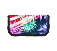 JKLQWC Cute Canvas Pencil Case Organizer, Patriotic 4th of July American Flag Prints Stationery & Makeup Pouch, Large Capacity Cosmetic Bag for Travel, School, Office, Gifts