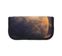 JKLQWC Cute Canvas Pencil Case Organizer - Planet Prints Stationery & Makeup Pouch, Large Capacity Cosmetic Bag for Travel, School, Office, Gifts