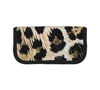 JKLQWC Cute Canvas Pencil Case Organizer - Rough Leopard Print Prints Stationery & Makeup Pouch, Large Capacity Cosmetic Bag for Travel, School, Office, Gifts