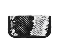JKLQWC Cute Canvas Pencil Case Organizer - Snake Skin Black and White Prints Stationery & Makeup Pouch, Large Capacity Cosmetic Bag for Travel, School, Office, Gifts