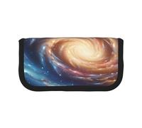 JKLQWC Cute Canvas Pencil Case Organizer, Space Spiral Cosmic Energy Prints Stationery & Makeup Pouch, Large Capacity Cosmetic Bag for Travel, School, Office, Gifts