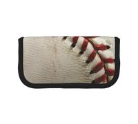 JKLQWC Cute Canvas Pencil Case Organizer - Sport Ball Baseball Prints Stationery & Makeup Pouch, Large Capacity Cosmetic Bag for Travel, School, Office, Gifts