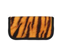 JKLQWC Cute Canvas Pencil Case Organizer, Tiger Striped Pattern Prints Stationery & Makeup Pouch, Large Capacity Cosmetic Bag for Travel, School, Office, Gifts