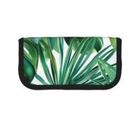 JKLQWC Cute Canvas Pencil Case Organizer - Tropical Palm Banana Leaves Prints Stationery & Makeup Pouch, Large Capacity Cosmetic Bag for Travel, School, Office, Gifts