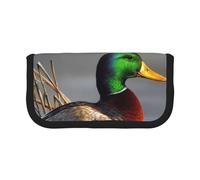 JKLQWC Cute Canvas Pencil Case Organizer, Wild Duck Hunting Prints Stationery & Makeup Pouch, Large Capacity Cosmetic Bag for Travel, School, Office, Gifts