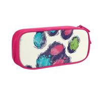 JKLQWC Cute Colorful Dog Paw Printed Pencil Case Cute Pen Pencil Box Bag Zipper Storage Organizer Box Holder for Office School Teen Girl Boy Adult,Pink