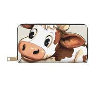 JKLQWC Cute Cow Print Printed Long Wallet for Women Men Cute Coin Purse with Card Holder