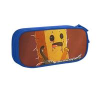 JKLQWC Cute Crying Chainsaw Printed Pencil Case Cute Pen Pencil Box Bag Zipper Storage Organizer Box Holder for Office School Teen Girl Boy Adult,Blue