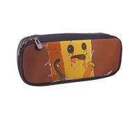 JKLQWC Cute Crying Chainsaw Printed PU Leather Pencil Case Cute Pen Pencil Box Bag Zipper Office School Pencil Pouch Organizer for Students Teen Girls Boys Adult