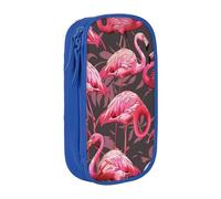 JKLQWC Cute Flamingo Pattern Printed Pencil Case Cute Pen Pouch Large Pen Bag Portable Storage Organizer Box for Office School Teen Girl Boy Adult,Blue