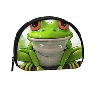 JKLQWC Cute Frog Art Printed Coin Purse for Women Cute Small Change Wallet Mini Coin Purses Pouch with Zipper