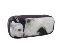 JKLQWC Cute Goat Mother Printed PU Leather Pencil Case Cute Pen Pencil Box Bag Zipper Office School Pencil Pouch Organizer for Students Teen Girls Boys Adult Gifts