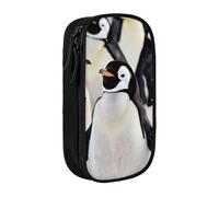 JKLQWC Cute Penguin Animal Pattern Printed Pencil Case Cute Pen Pouch Large Pen Bag Portable Storage Organizer Box for Office School Teen Girl Boy Adult,Black