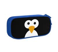 JKLQWC Cute Penguin Printed Pencil Case Cute Pen Pencil Box Bag Zipper Storage Organizer Box Holder for Office School Teen Girl Boy Adult,Blue