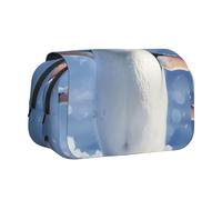 JKLQWC Cute Penguin Prints Pencil Case for Kids Men Women, Two Layers Large Capacity Pencil Pouch Makeup Bag Organizer for Office School Travel
