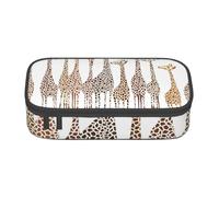 JKLQWC Cute Wild Cartoon Giraffes Printed Pencil Case Cute Pen Pencil Box Bag Large Capacity Compartment Zipper Pencil Pouch Organizer for Office School Travel
