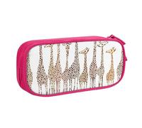 JKLQWC Cute Wild Cartoon Giraffes Printed Pencil Case Cute Pen Pencil Box Bag Zipper Storage Organizer Box Holder for Office School Teen Girl Boy Adult,Pink