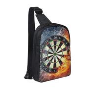 JKLQWC Dart Board Printed Crossbody Sling Backpack Sling Bag for Men Women Adjustable Shoulder Bag Travel Hiking Chest Bag Daypack
