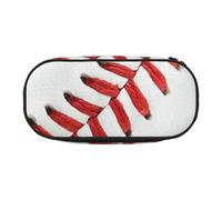 JKLQWC Dual-Zip Pencil Case Organizer with Mesh Compartment & Pen Holders - Baseball Lace Close Up Prints Multi-Purpose Stationery Holder, Travel-Friendly Cosmetic Bag for School, Office, Gifts