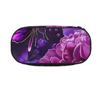JKLQWC Dual-Zip Pencil Case Organizer with Mesh Compartment & Pen Holders - Beautiful Butterfly Floral Prints Multi-Purpose Stationery Holder, Travel-Friendly Cosmetic Bag for School, Office, Gifts