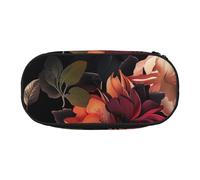 JKLQWC Dual-Zip Pencil Case Organizer with Mesh Compartment & Pen Holders - Beautiful Floral Prints Multi-Purpose Stationery Holder, Travel-Friendly Cosmetic Bag for School, Office, Gifts
