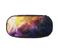 JKLQWC Dual-Zip Pencil Case Organizer with Mesh Compartment & Pen Holders - Galaxy in The Universe Prints Multi-Purpose Stationery Holder, Travel-Friendly Cosmetic Bag for School, Office, Gifts