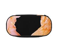 JKLQWC Dual-Zip Pencil Case Organizer with Mesh Compartment & Pen Holders - Glutton Shrimps Prints Multi-Purpose Stationery Holder, Travel-Friendly Cosmetic Bag for School, Office, Gifts