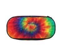 JKLQWC Dual-Zip Pencil Case Organizer with Mesh Compartment & Pen Holders - Tie Dye Hippies Prints Multi-Purpose Stationery Holder, Travel-Friendly Cosmetic Bag for School, Office, Gifts