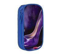 JKLQWC Elegant High Heels with Lipstick Printed Pencil Case Cute Pen Pouch Large Pen Bag Portable Storage Organizer Box for Office School Teen Girl Boy Adult,Blue