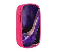 JKLQWC Elegant High Heels with Lipstick Printed Pencil Case Cute Pen Pouch Large Pen Bag Portable Storage Organizer Box for Office School Teen Girl Boy Adult,Pink