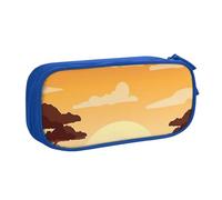 JKLQWC Elephant and Giraffe in The Sunset Printed Pencil Case Cute Pen Pencil Box Bag Zipper Storage Organizer Box Holder for Office School Teen Girl Boy Adult,Blue